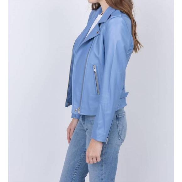 NEW IRO newhan jacket in azure blue - Picture 3 of 4